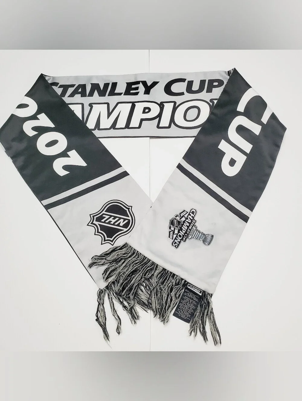 NHL Stanley Cup Champions 2020 Unisex Adult Scarf Black & Gray 62x7